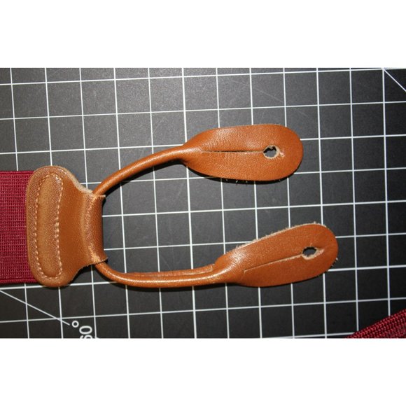 Trafalgar Adjustable Suspenders  OSFM Gray with Pink Stripes   Elastic / leather - Picture 10 of 12